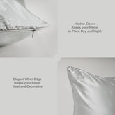 Luxurious 22 Momme Mulberry Silk Pillowcase Set of 2, Silver
